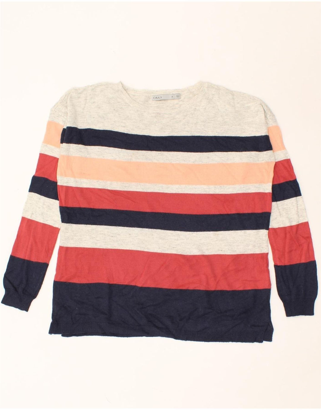 OASIS Womens Boat Neck Jumper Sweater UK 14 Medium Multicoloured Striped Vintage Oasis and Second-Hand Oasis from Messina Hembry 