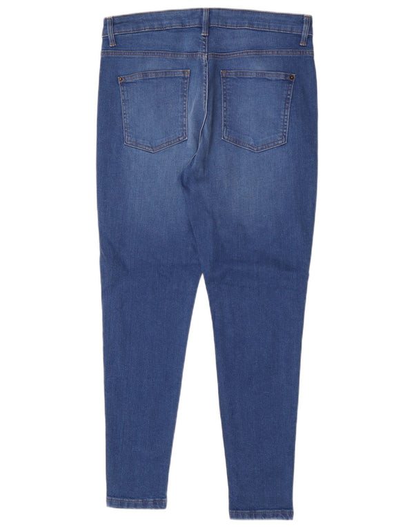 Calça jeans feminina Marks & Spencer super skinny UK 14 grande W32 L27 algodão azul