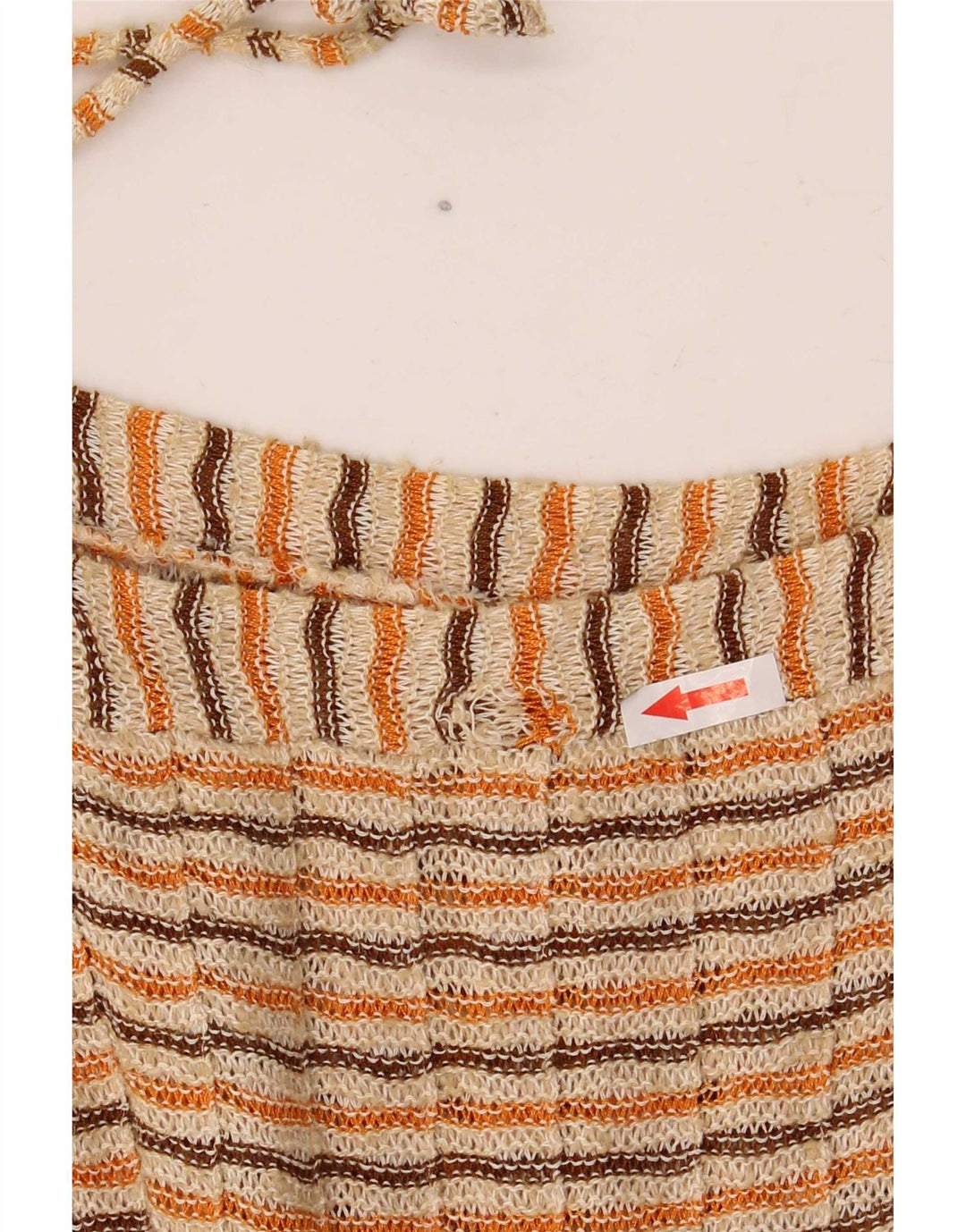 Vestido feminino vintage de malha deslizante UK 12 médio listrado multicolorido