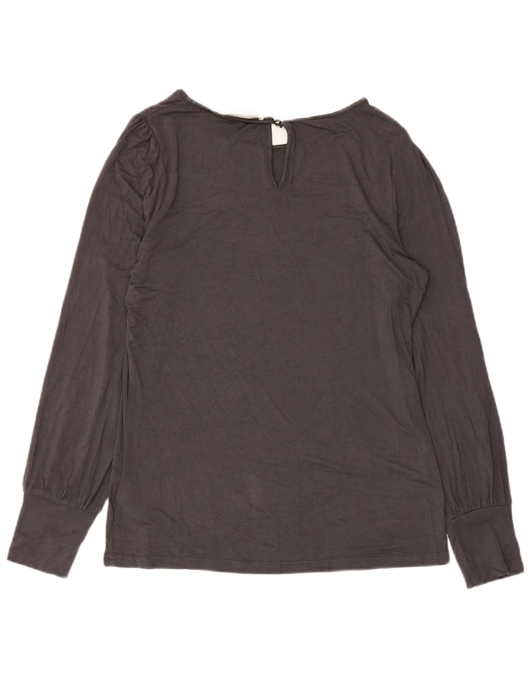 Blusa feminina de manga comprida Oasis UK 10 pequena viscose cinza