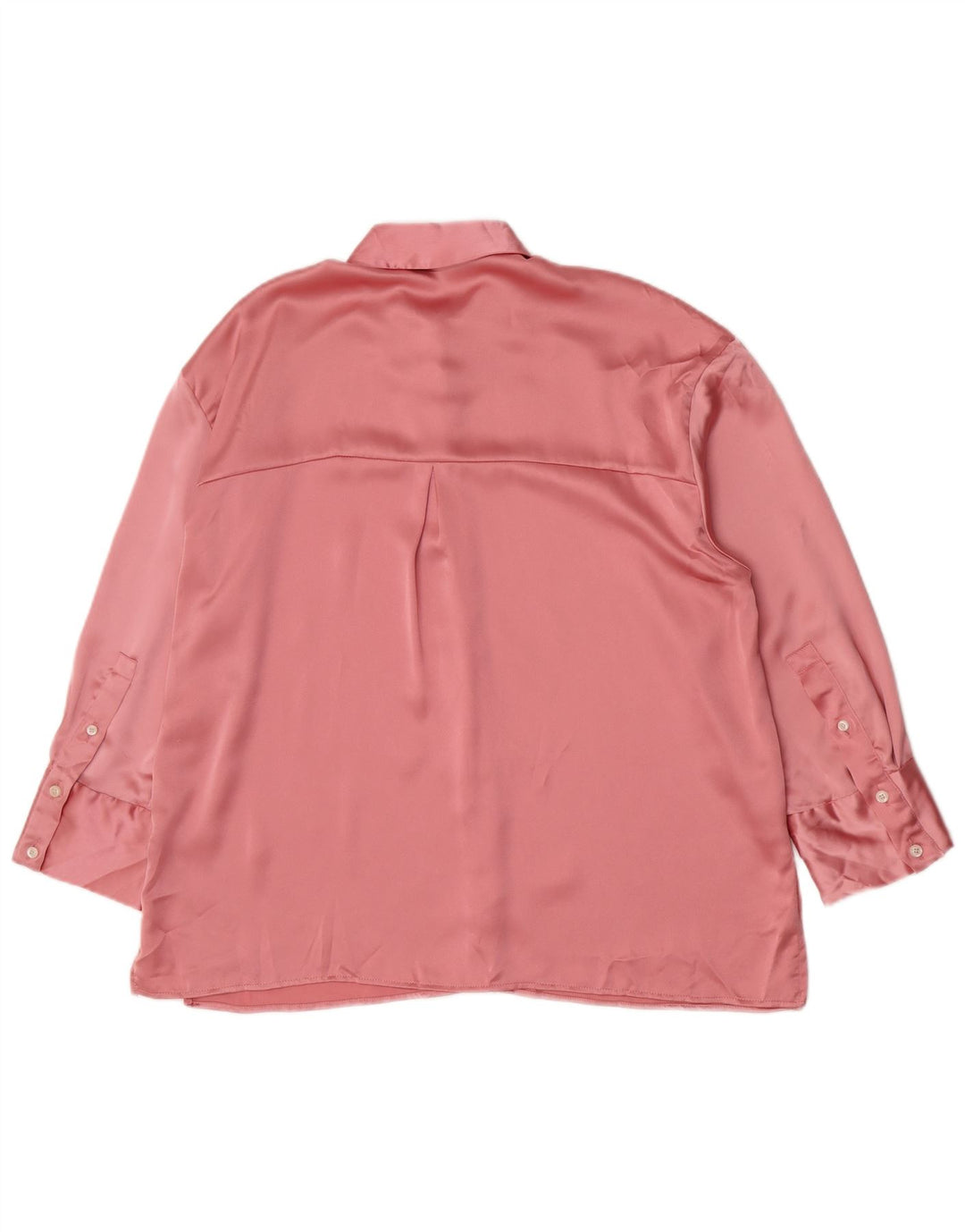 Blusa camisa oversized feminina Zara Reino Unido 14 poliéster rosa médio