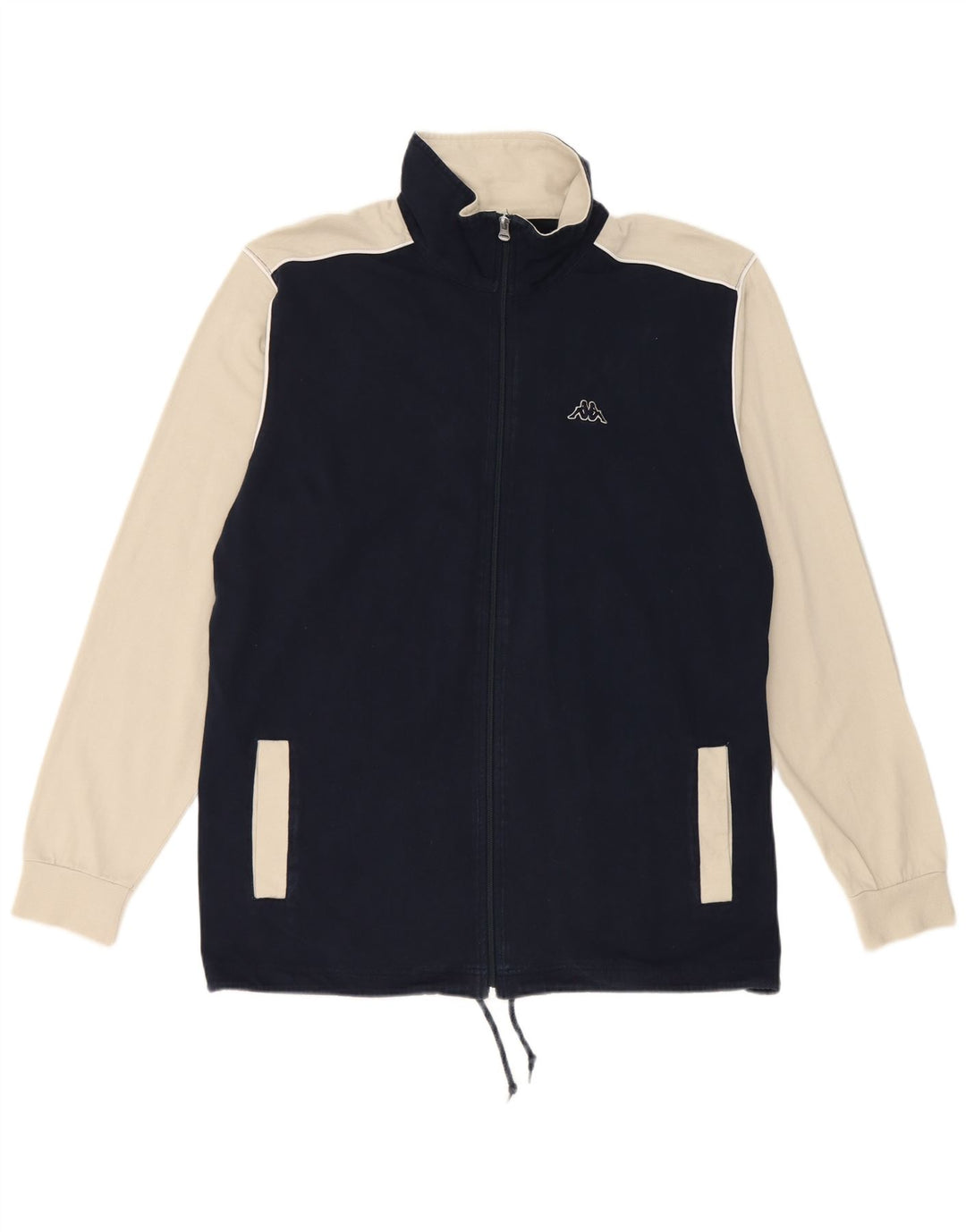 Kappa Mens Treino Top Jaqueta Grande Algodão Colourblock Azul Marinho