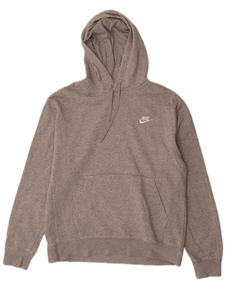 Moletom com capuz masculino Nike médio cinza manchado de algodão