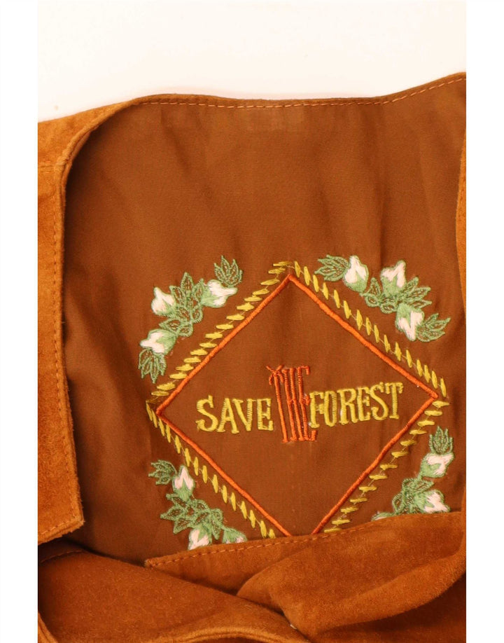 Colete feminino de camurça Save The Forest IT 44 marrom médio