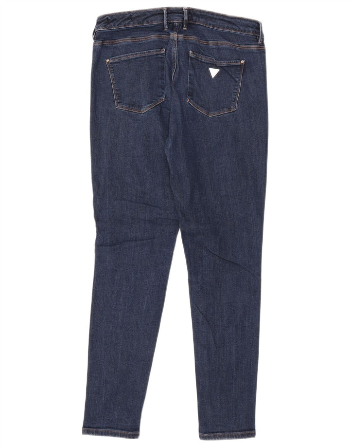 Jeans femininos GUESS cintura média Jegging skinny W30 L28 azul marinho Lyocell