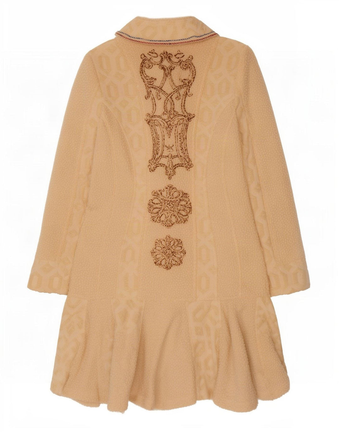 Sobretudo gráfico feminino Save the Queen UK 14 acetato geométrico bege médio