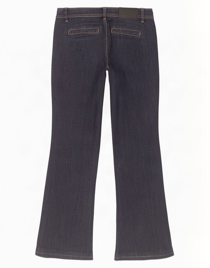 Jeans femininos Benetton Flared IT 42 médio W30 L31 azul marinho