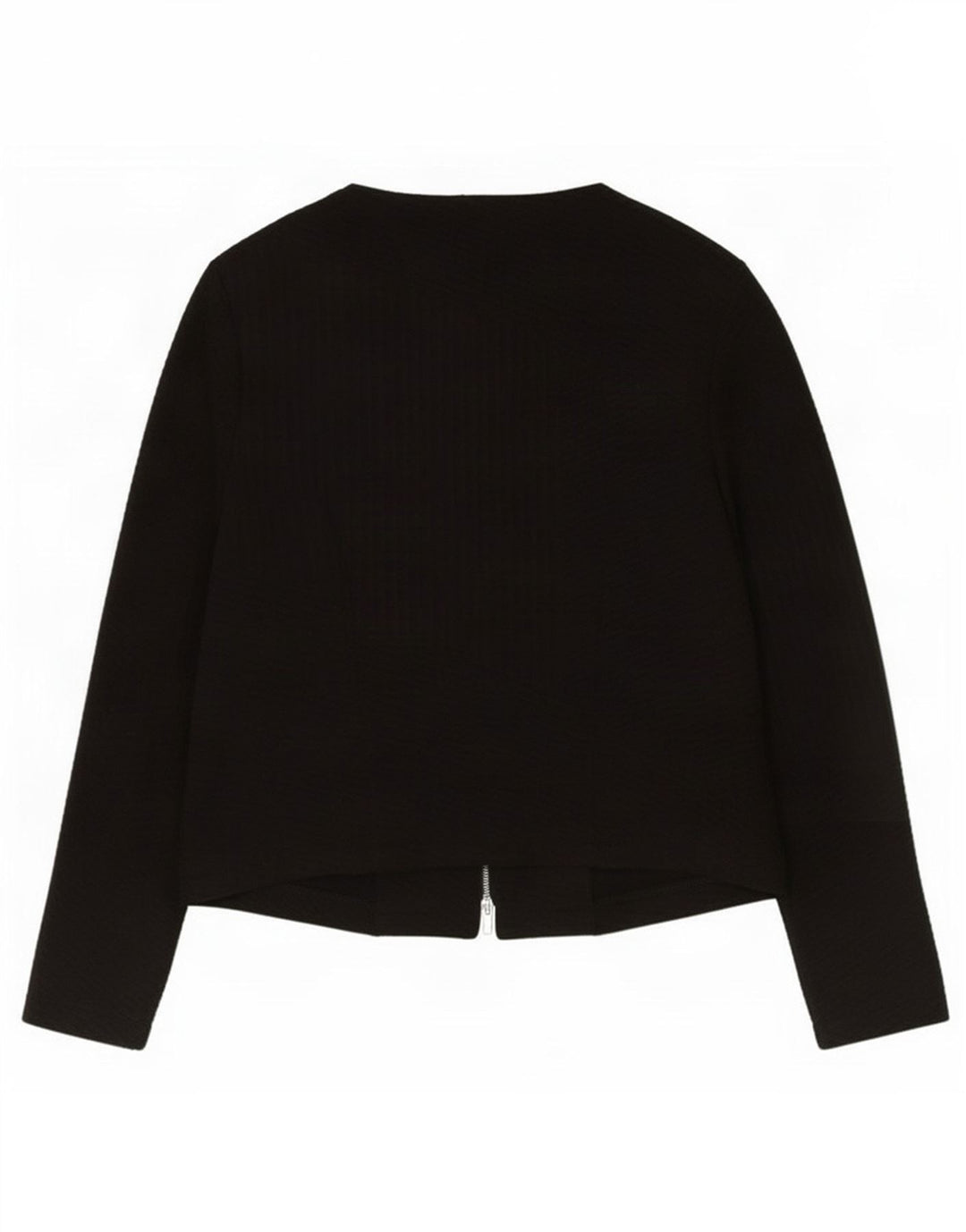 Jaqueta blazer feminina Marks & Spencer com zíper completo Reino Unido 12 poliéster preto médio