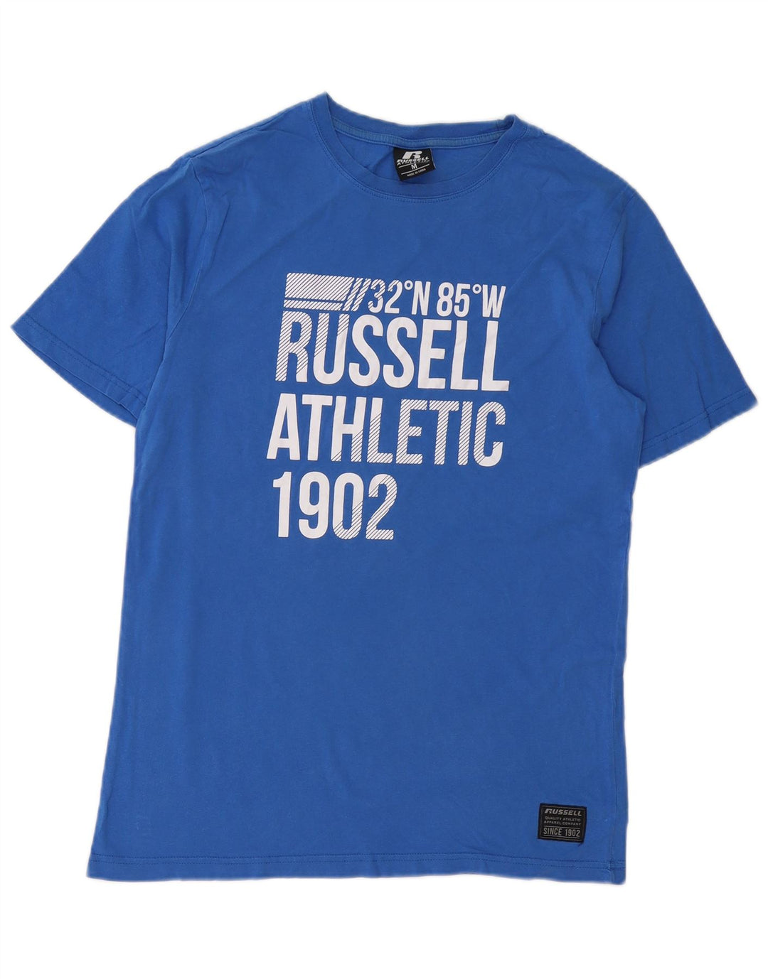 Camiseta gráfica masculina RUSSELL ATLÉTICO Top de algodão azul médio