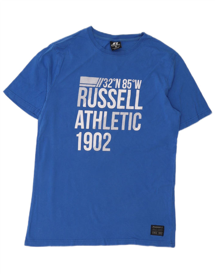 Camiseta gráfica masculina RUSSELL ATLÉTICO Top de algodão azul médio