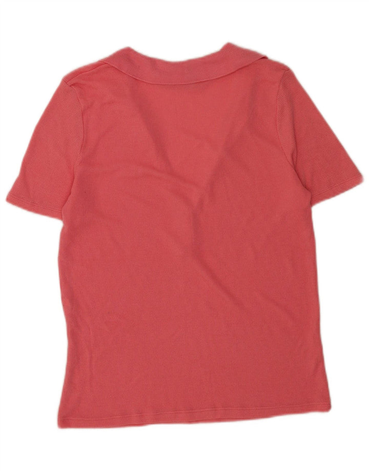 Camisa polo feminina Zara UK 14 rosa médio