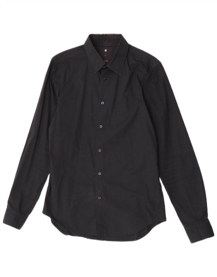 Camisa masculina G-Star de algodão azul marinho médio