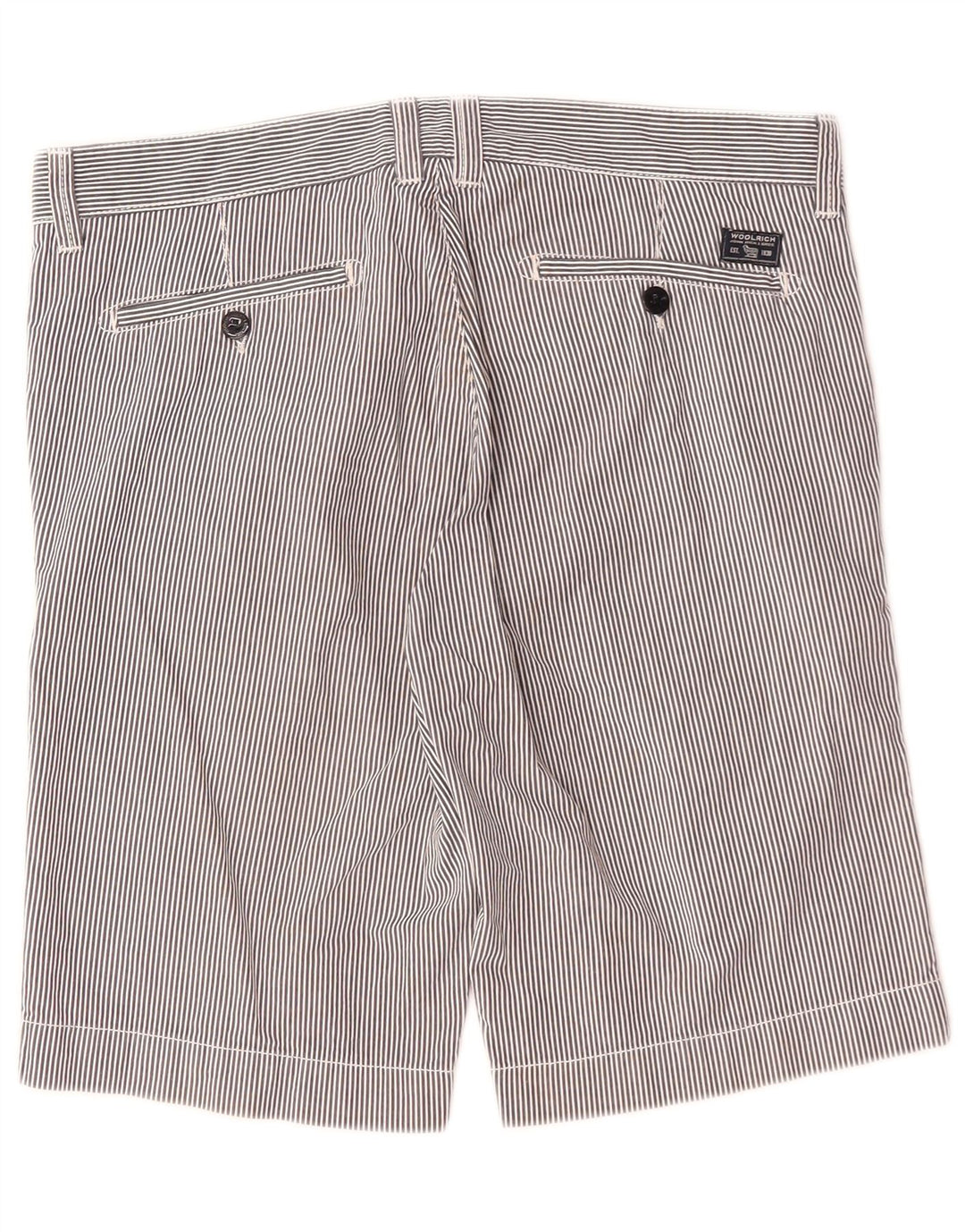 Shorts Chino Masculino Woolrich W33 Algodão Risca de Giz Azul Marinho Médio
