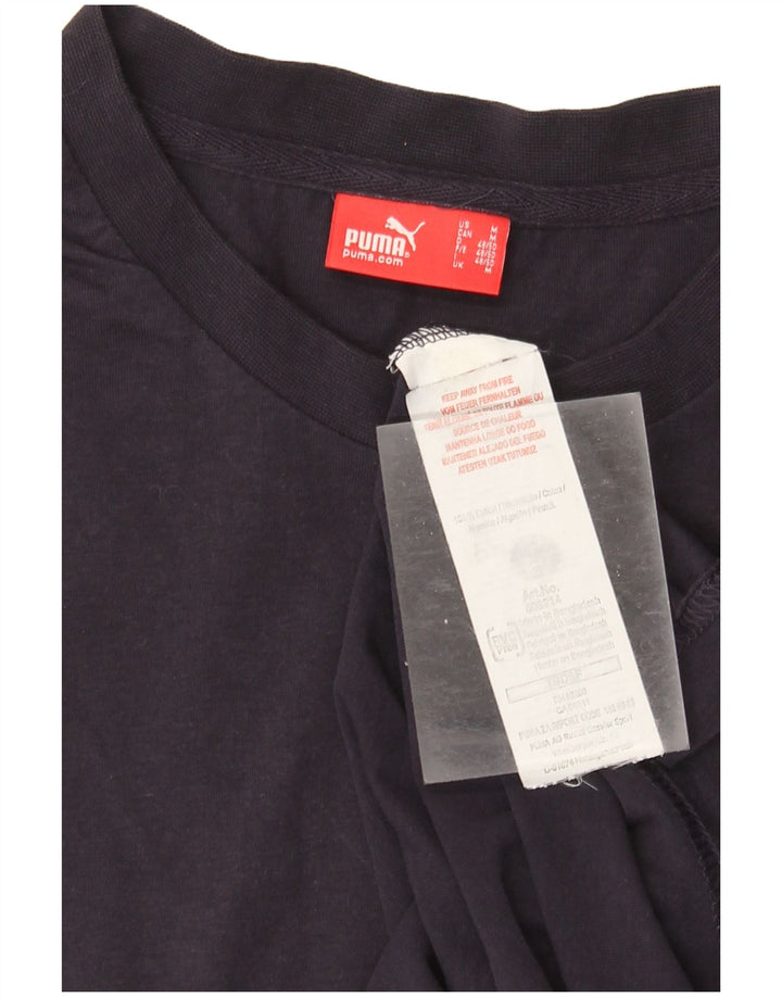 Puma Camiseta Masculina Top Médio Algodão Azul Marinho