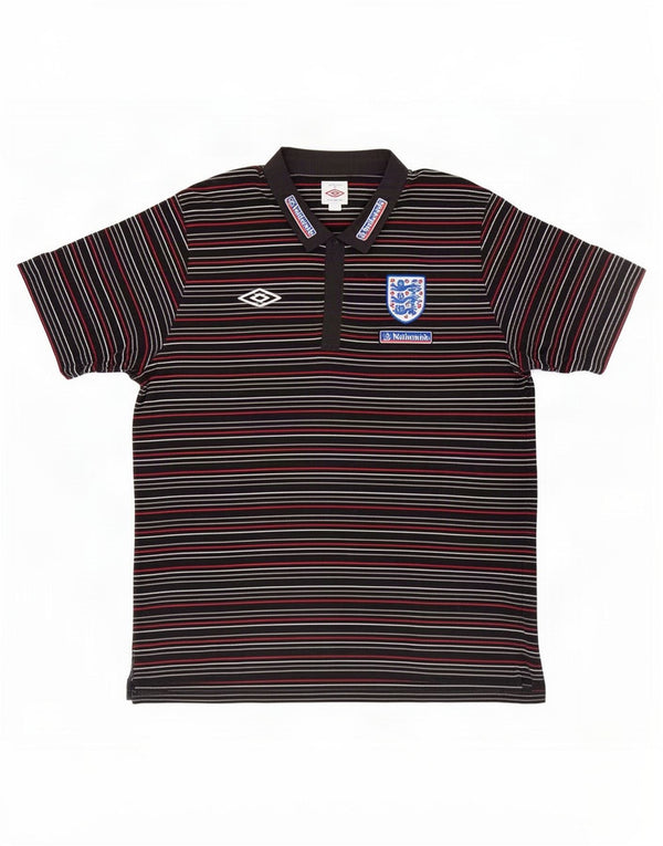 Camisa polo masculina Umbro England Graphic 3XL algodão listrado multicolorido