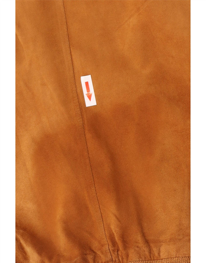 Jaqueta bomber masculina de camurça Gimo's Reino Unido 40 grande couro bege