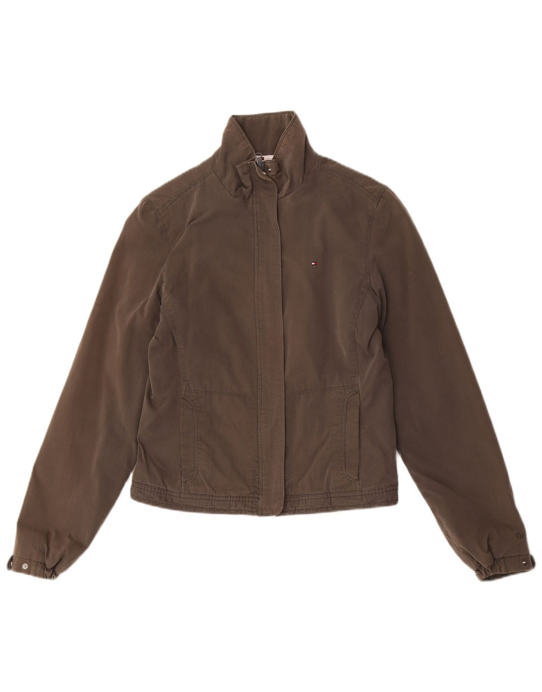 Jaqueta bomber feminina Tommy Hilfiger UK 10 poliéster cinza pequeno