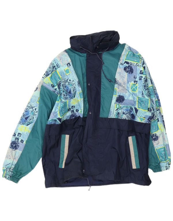 Jaqueta de chuva masculina Shamp UK 42 XL azul marinho poliamida colorblock