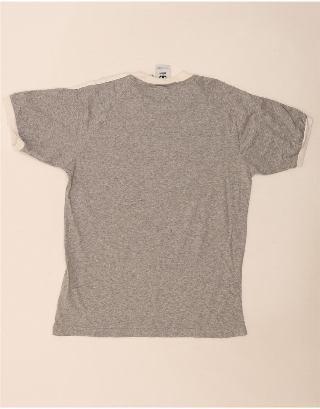 Camiseta masculina Adidas grande algodão manchado cinza