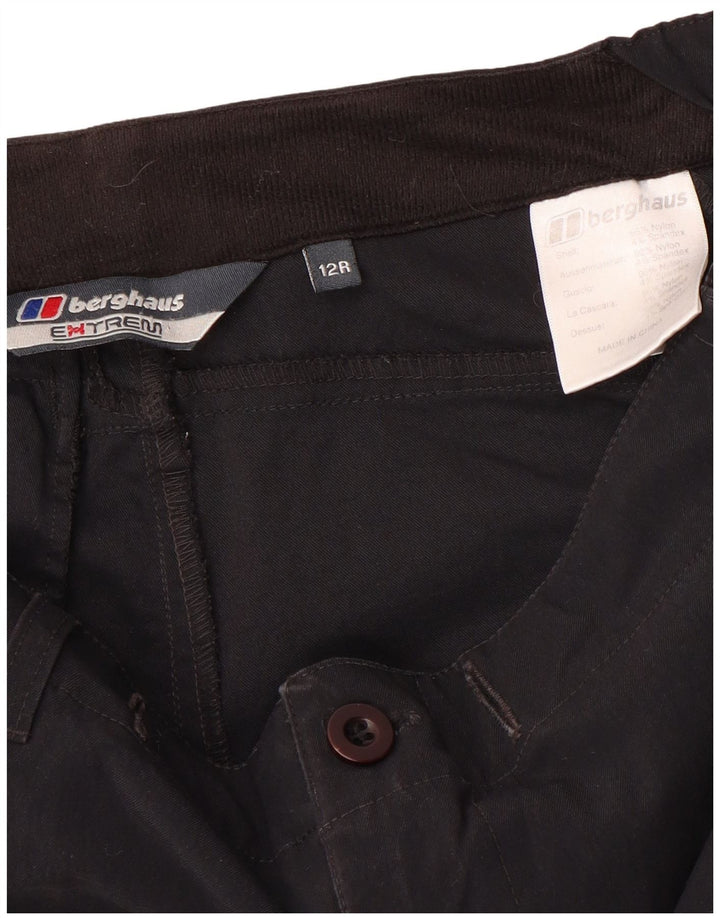 Calça cargo feminina reta Berghaus Reino Unido 12 médio W32 L31 nylon preto