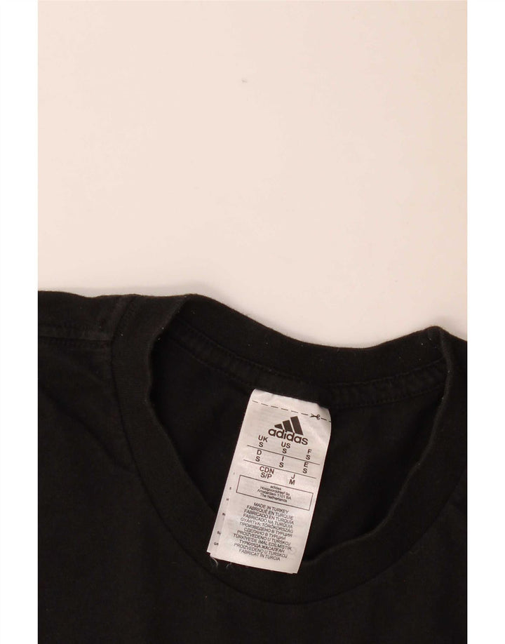 Adidas Mens Graphic T-Shirt Top Pequeno Algodão Preto