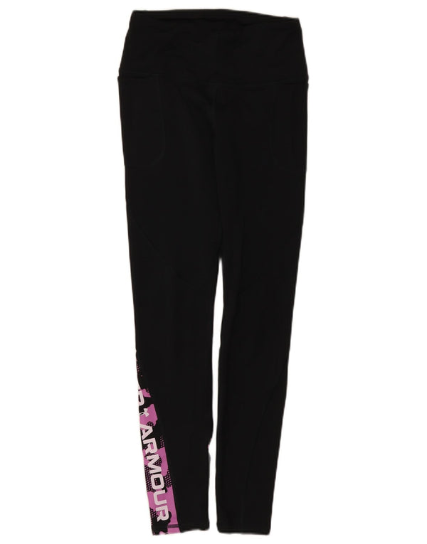 Under Armour Feminino Cold Gear Graphic Leggings UK 4 XS Camuflagem Preta