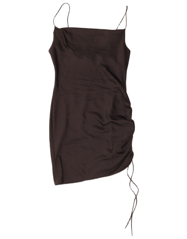 Vestido bodycon feminino sem mangas Topshop Reino Unido 8 poliéster preto pequeno