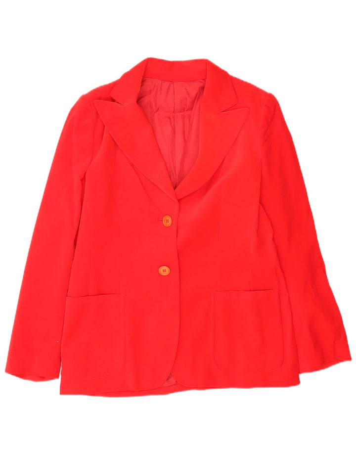 Jaqueta blazer feminina vintage com 2 botões IT 48 XL algodão vermelho