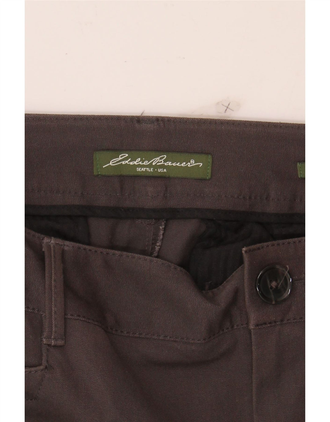 EDDIE BAUER Womens Seattle Straight Casual Trousers W34 L33 Grey Cotton Vintage Eddie Bauer and Second-Hand Eddie Bauer from Messina Hembry 