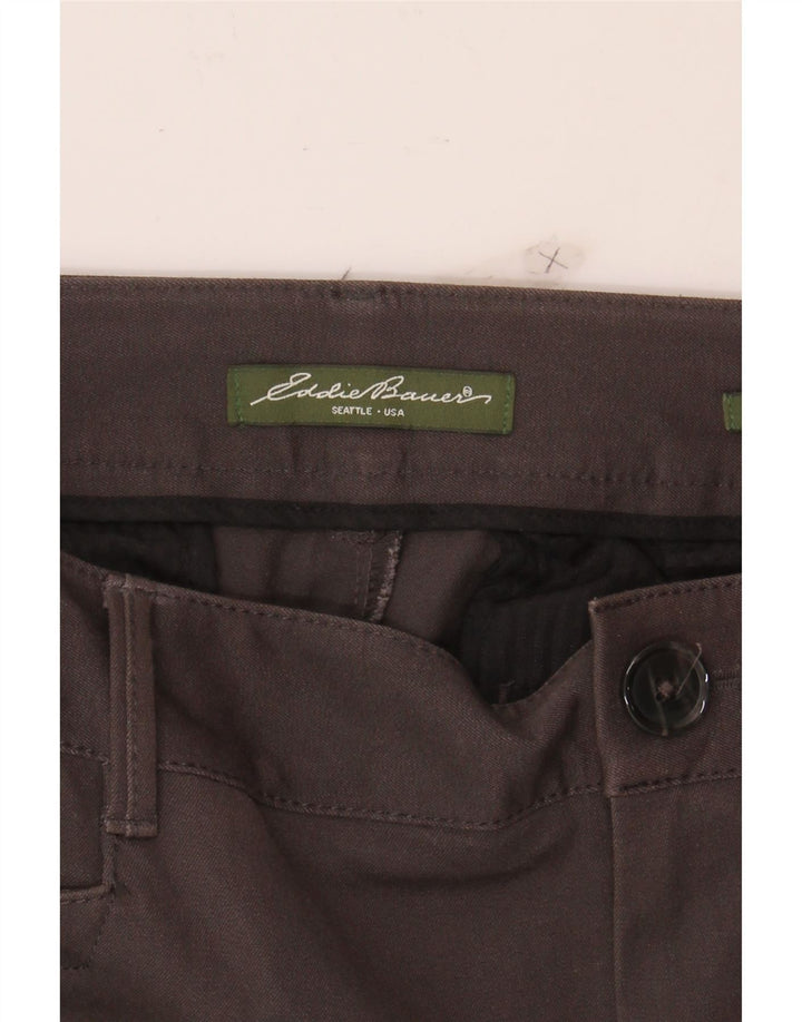 EDDIE BAUER Womens Seattle Straight Casual Trousers W34 L33 Grey Cotton Vintage Eddie Bauer and Second-Hand Eddie Bauer from Messina Hembry 