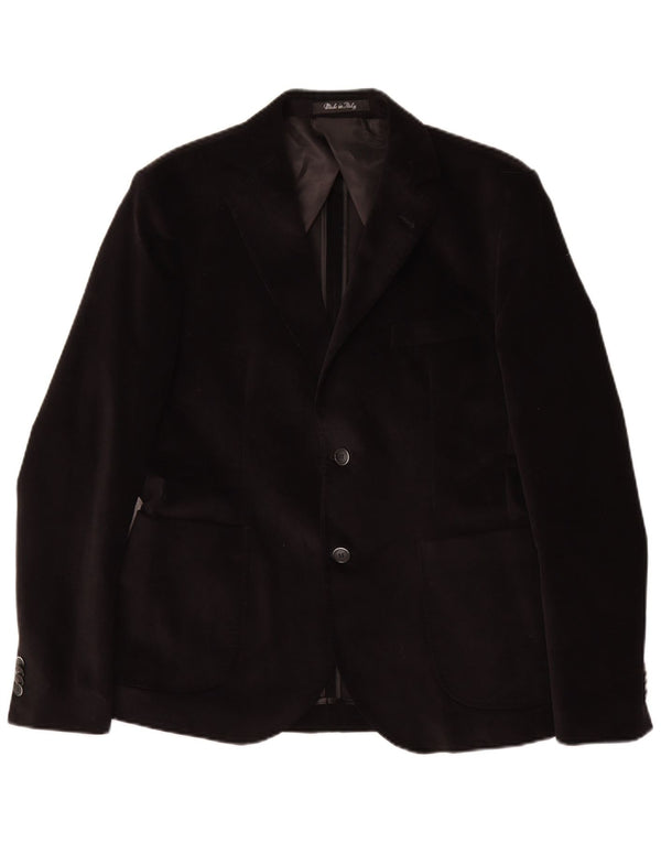 Jaqueta blazer masculina VINTAGE com 2 botões IT 50 grande algodão preto