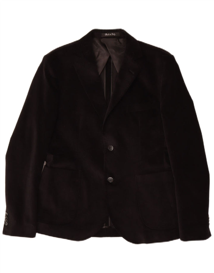 Jaqueta blazer masculina VINTAGE com 2 botões IT 50 grande algodão preto