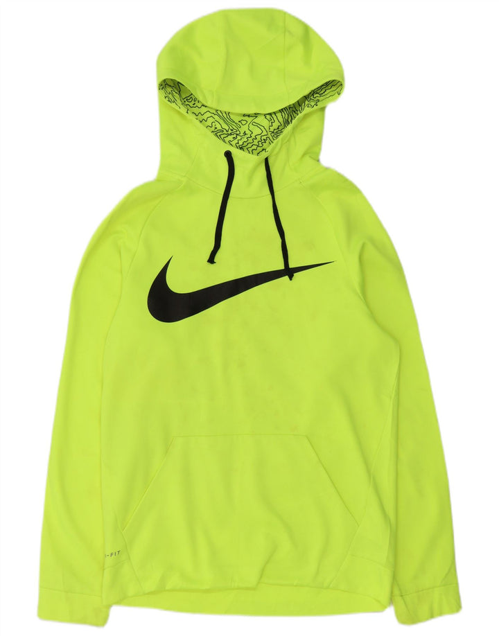 Suéter Nike masculino Dri Fit Graphic com capuz pequeno verde poliéster