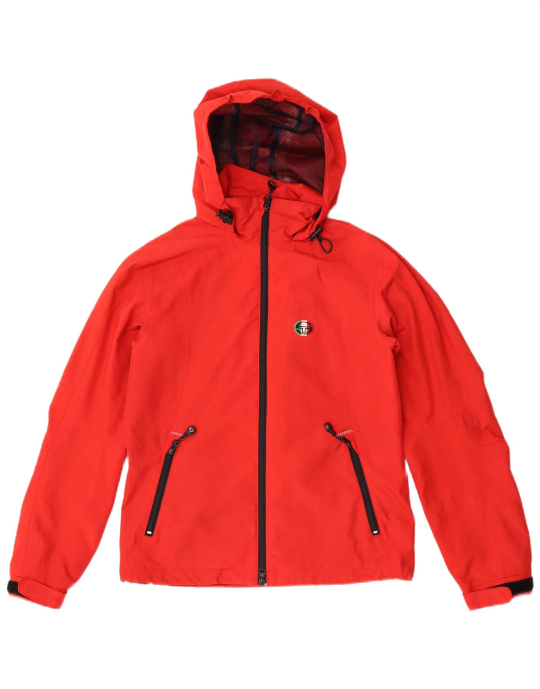 Jaqueta de chuva feminina com capuz Sergio Tacchini IT 42 poliéster vermelho médio