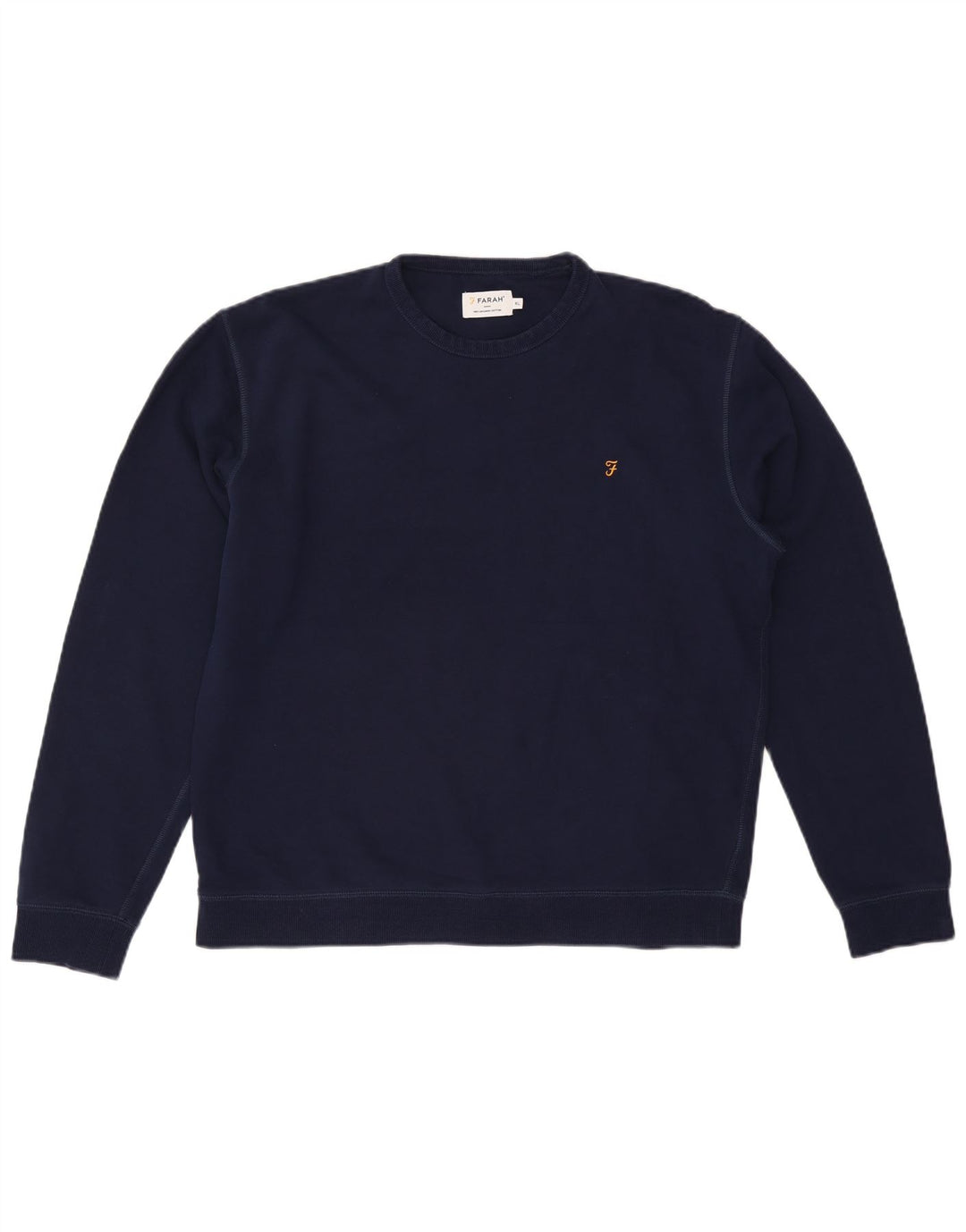 Suéter masculino Farah com gola redonda XL algodão azul marinho