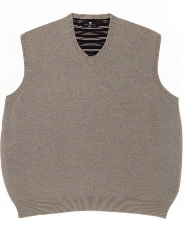 Regata masculina Marks & Spencer Blue Harbor Vest 2XL algodão cinza