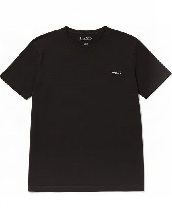 Jack Wills Mens Classic Fit Camiseta Top Pequeno Algodão Preto