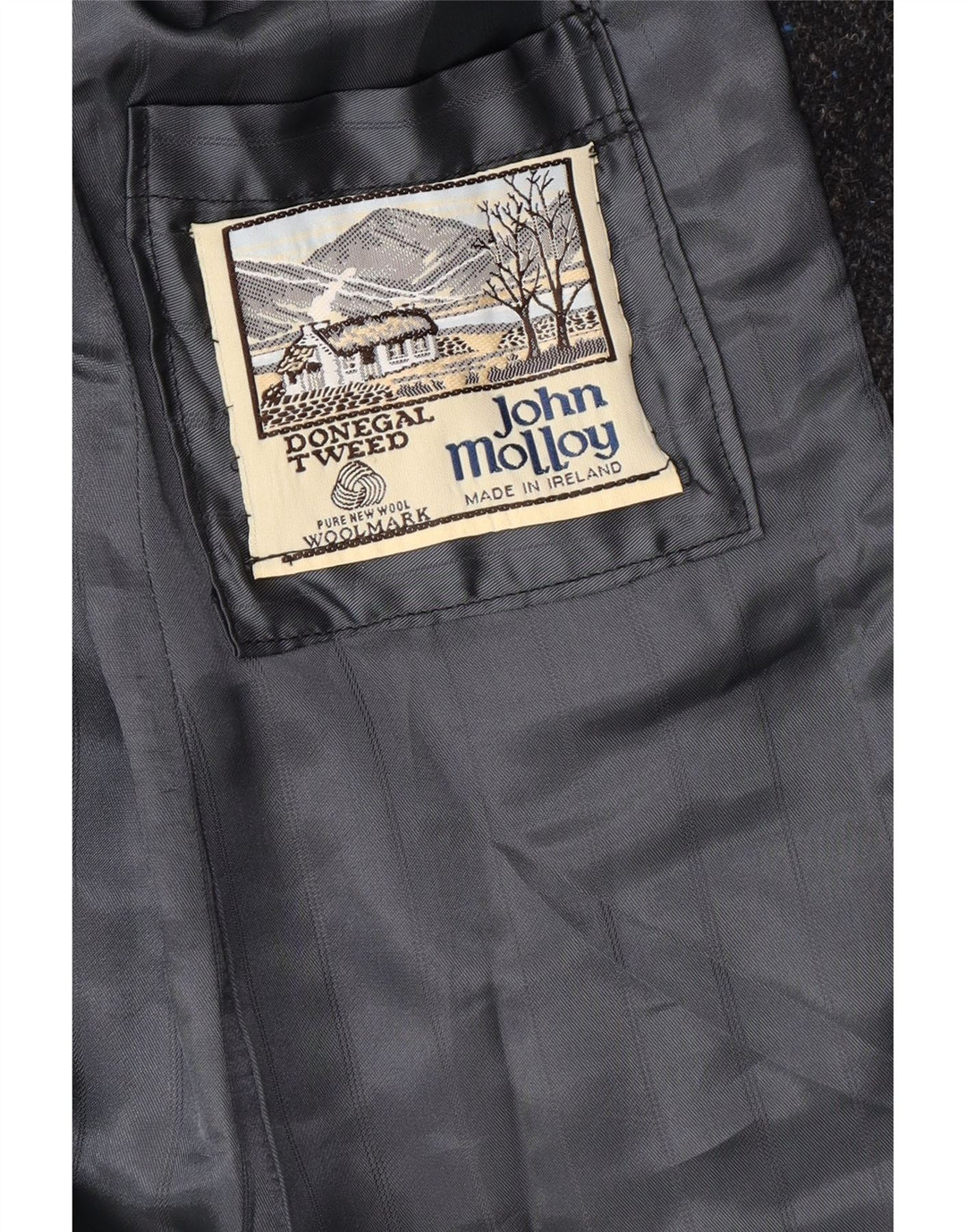 Jaqueta blazer feminina Donegal Tweed JOHN MOLLOY Reino Unido 12 cinza médio