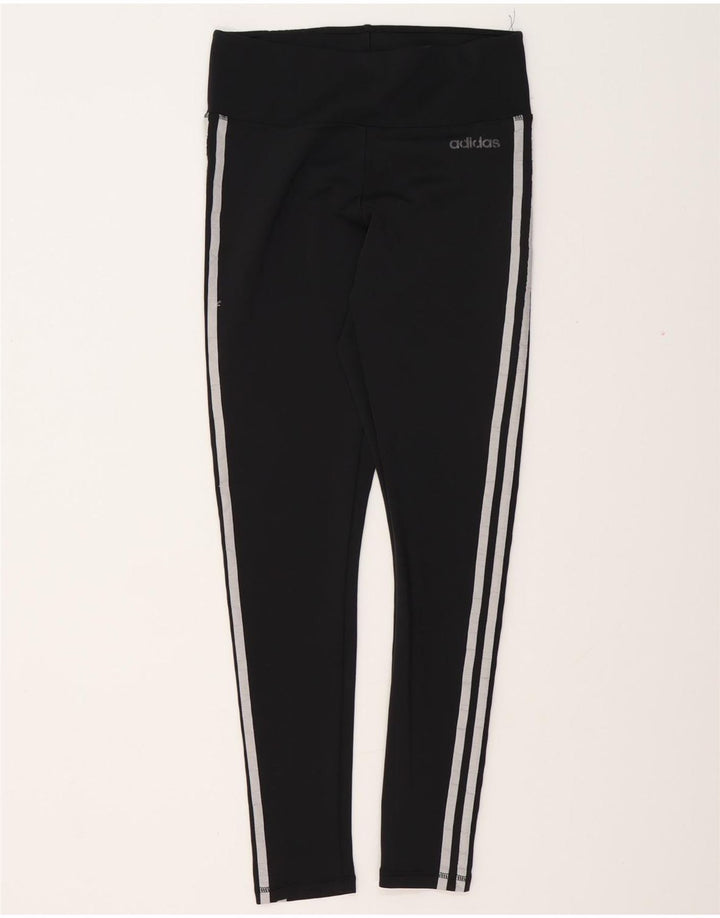 ADIDAS Womens Climalite Leggings UK 12/14 Médio Preto Poliéster
