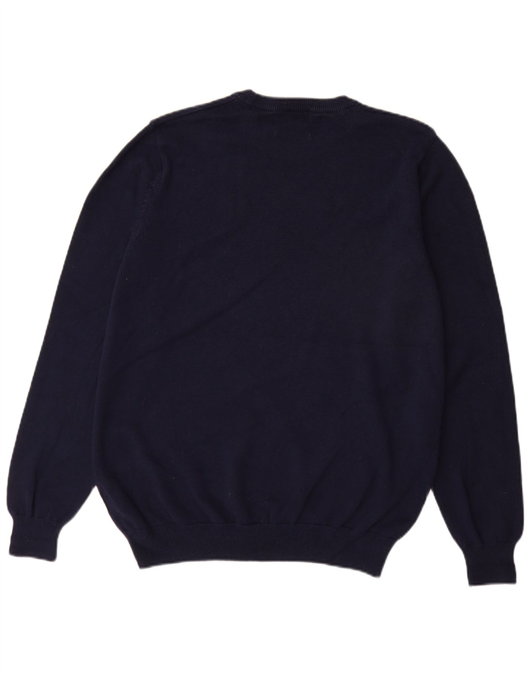 Suéter masculino Marks & Spencer com gola redonda, grande algodão azul marinho
