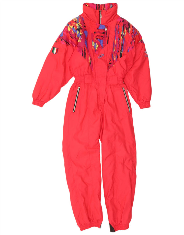 Macacão de esqui feminino Fila IT 44 Medium Red Colourblock