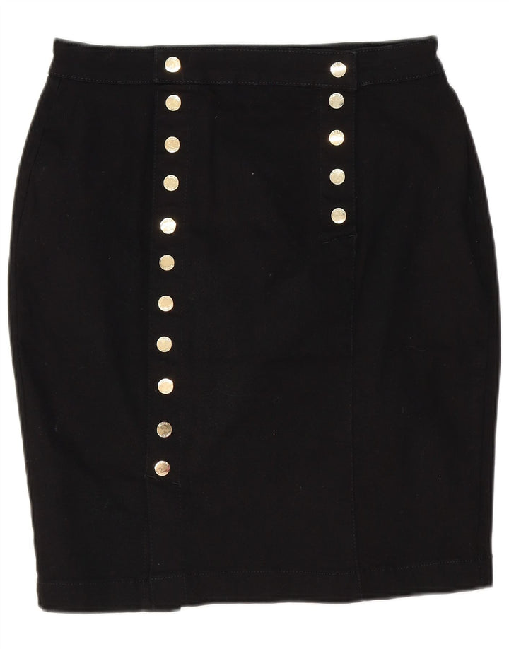 Saia lápis feminina GUESS grande W32 algodão preto