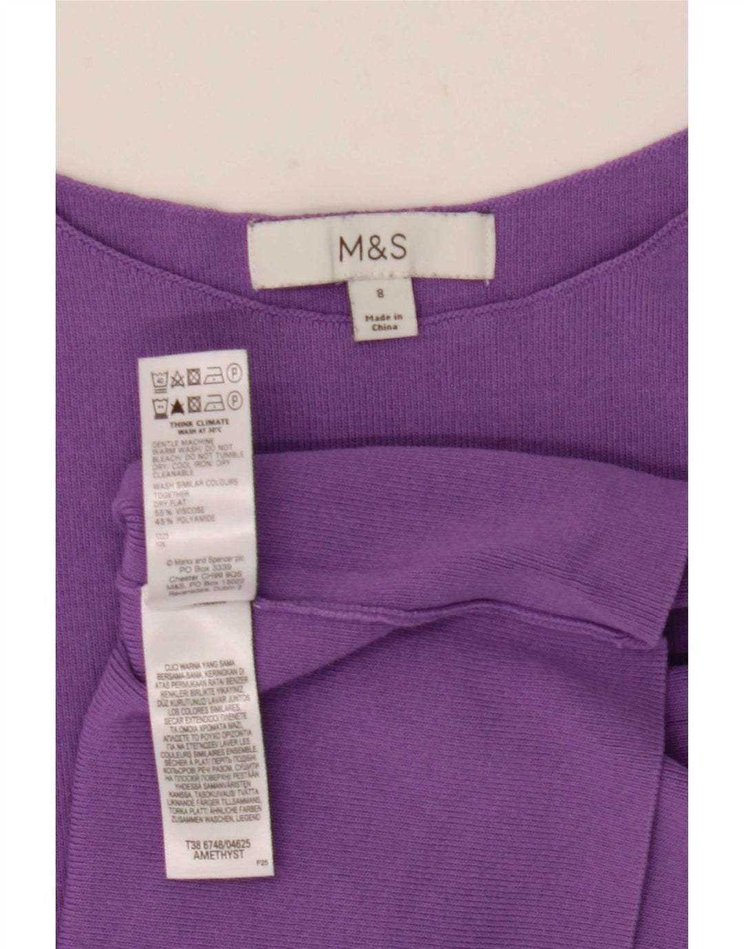 Colete feminino Marks & Spencer UK 8 viscose roxa pequena