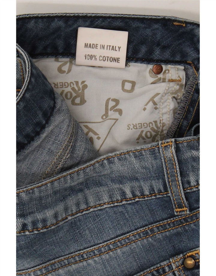 Calça jeans reta feminina Roy Rogers W28 L33 algodão azul