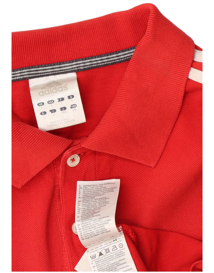 Camisa polo masculina Adidas grande algodão vermelho