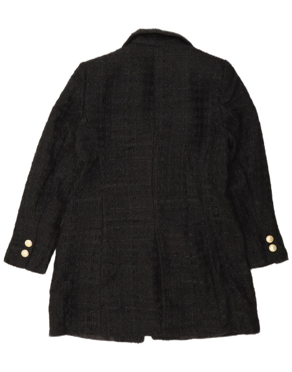 Sobretudo feminino Zara UK 16 grande preto manchado