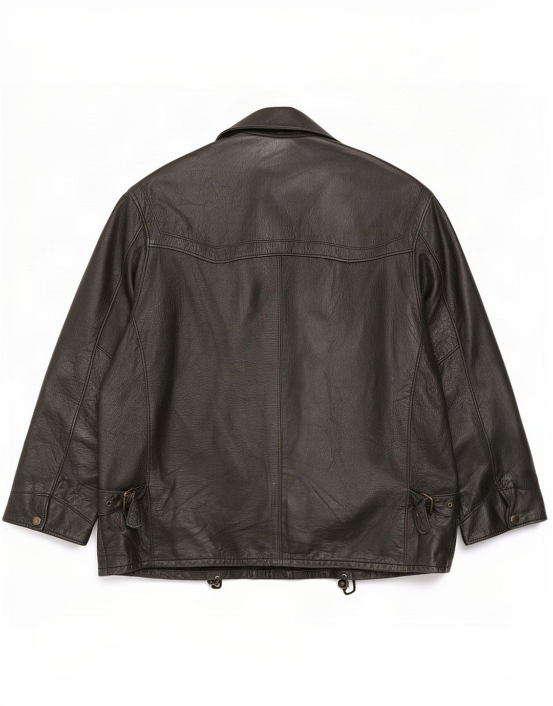 Jaqueta de couro masculina vintage UK 42 XL preta