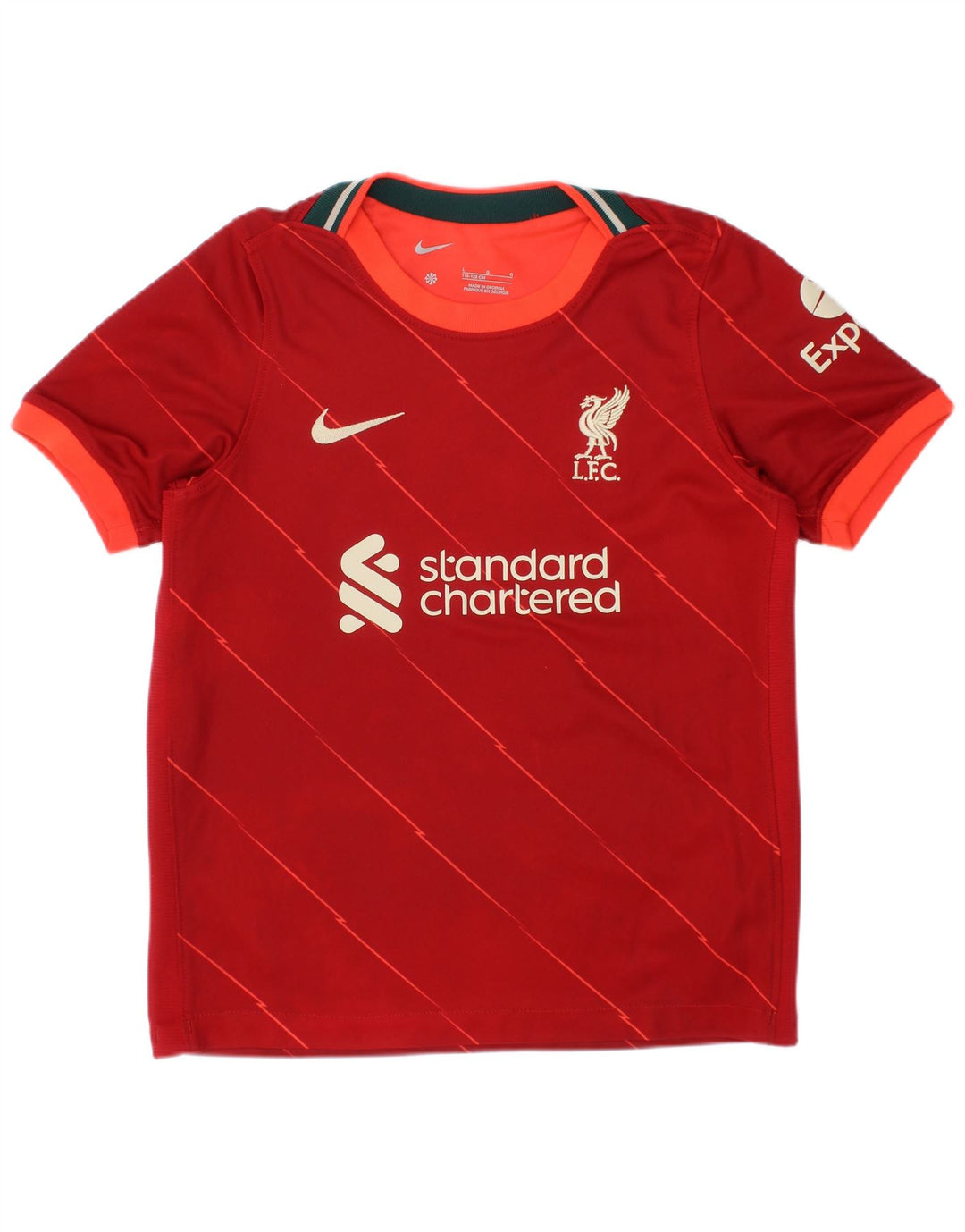 Camiseta Nike Boys Liverpool Graphic Top 6-7 anos grande poliéster vermelho