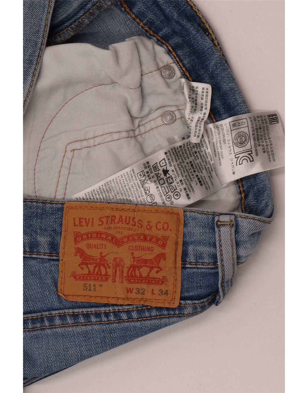 Calça Jeans Levis 511 Slim Masculina W32 L34 Azul Algodão