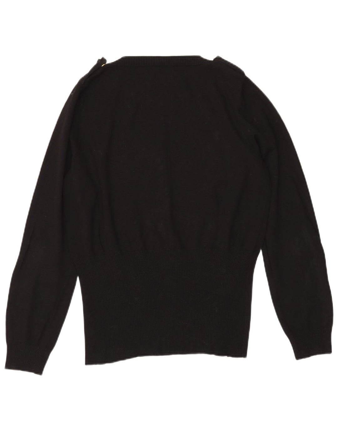 MARELLA Suéter feminino militar com decote em V Reino Unido 20 2XL Viscose preta